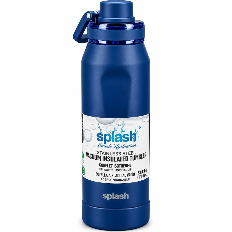 BOTE TERMICO DE ACERO INOXIDABLE CON ASA SPLASH 1000ML