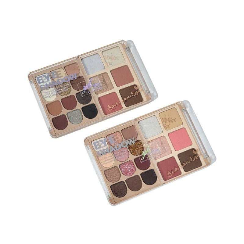 SOMBRA DE OJOS EN PALETA DE LARGA DURACION Y TEXTURA SUAVE Y 18 TONOS YH BEJA COSMETICS 24G