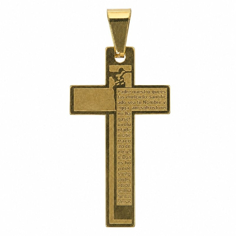 DIJE DE ENCHAPE PARA CADENA CON DISEÑO DE CRUZ 5CM