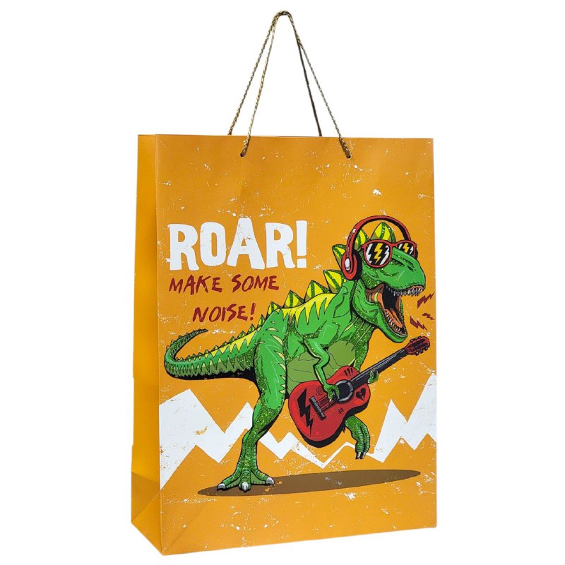 BOLSA DE REGALO DE DINOSAURIO GRANDE 30X12X41.5CM