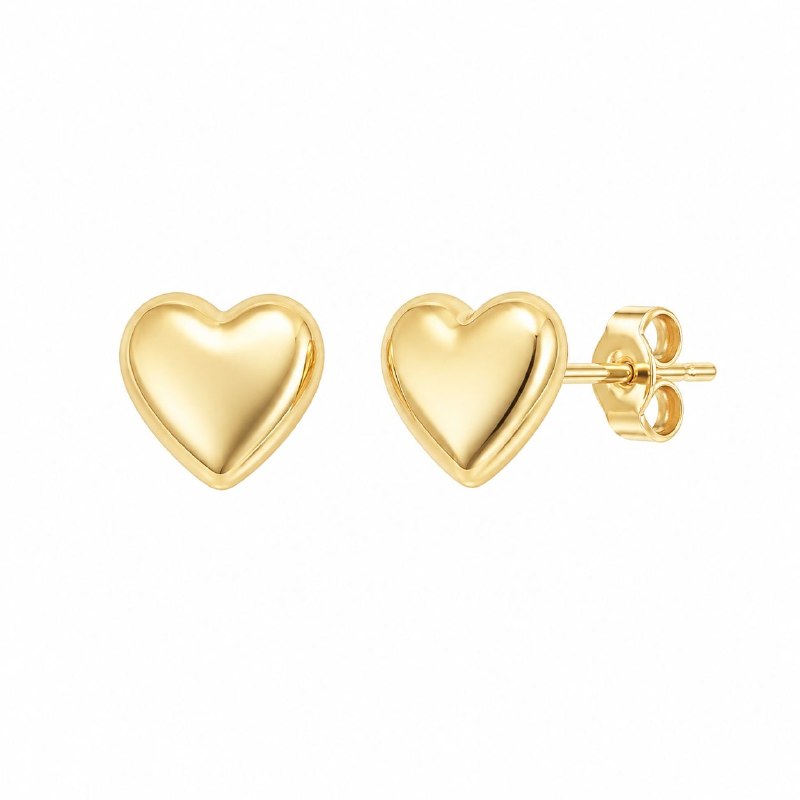 ARITOS DE ENCHAPE PARA DAMA CON DISEÑO DE CORAZON 0.3CM