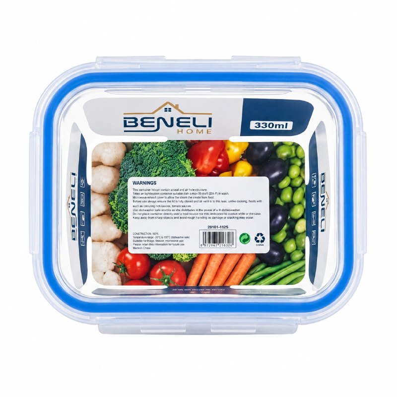 RECIPIENTE PANA PARA ALIMENTOS HERMETICA DE VIDRIO BENELI HOME 330ML
