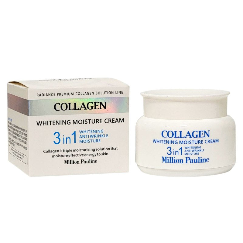 CREMA FACIAL 3 EN 1, HIDRATANTE, BLANQUEADORA Y ANTIARRUGAS DE COLAGENO, APORTA ENERGIA EFECTIVA A LA PIEL MILLION PAULINE COLLAGEN 100G