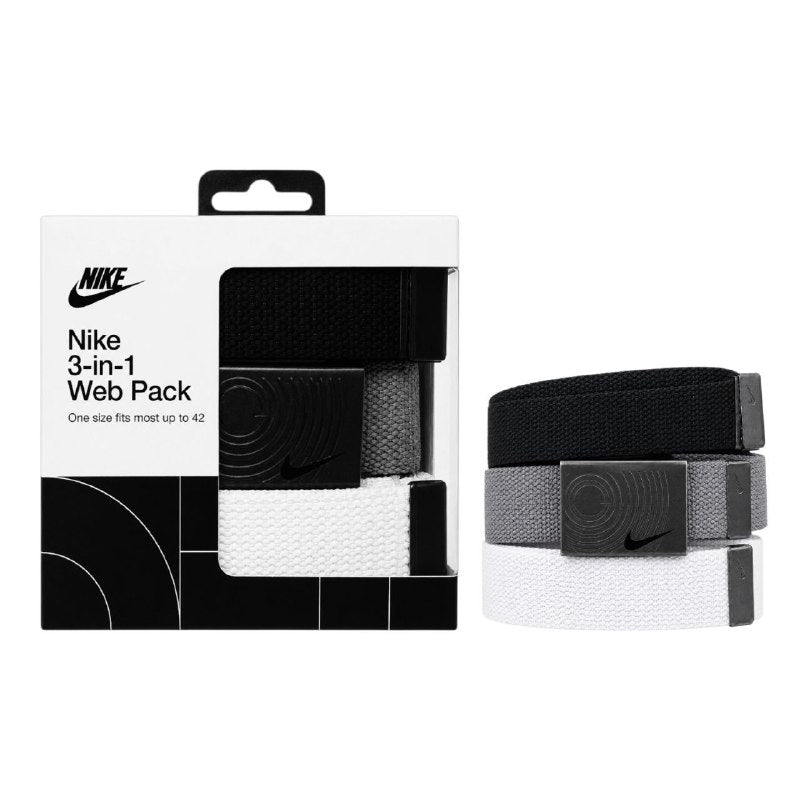 FAJAS ORIGINALES NIKE 3-IN-1 PARA CABALLERO TALLA 42 ADAPTABLE, 3 COLORES NEGRO, GRIS, BLANCO