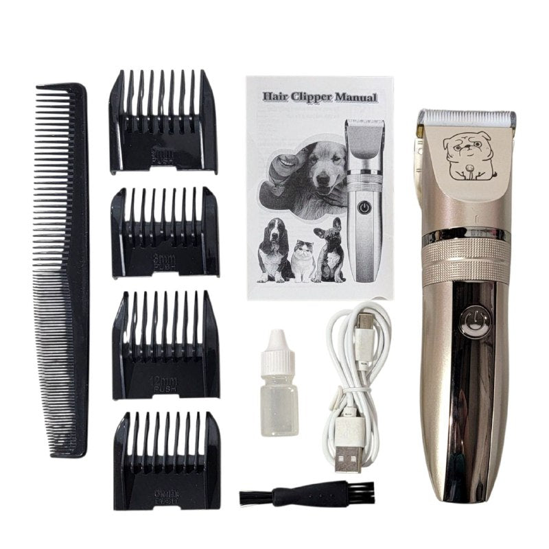 MAQUINA CORTADORA DE PELO PARA MASCOTAS, PERROS, GATOS, ETC, CON SUS ACCESORIOS VARIOS BOXIN