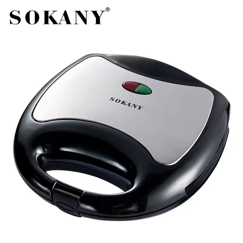 MAQUINA SANDWICHERA KJ-102 RECUBRIMIENTO ANTIADHERENTE, PLASTICO RESISTENTE AL CALOR, INDICADOR DE ENCENDIDO, 750W FUERZA SOKANY
