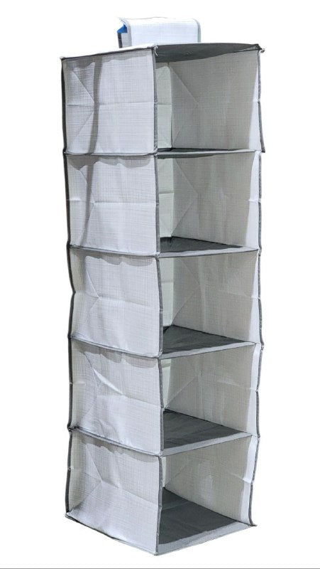ORGANIZADOR CAJA DE ALMACENAMIENTO COLGANTE DE 5 NIVELES IDEAL PARA ROPA O ZAPATOS MNT HOME IMPLEMENTS 100X30CM