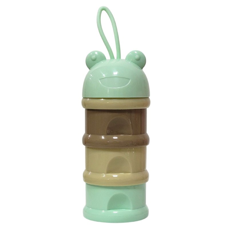 ORGANIZADOR RECIPIENTE ALMACENADOR DE ALIMENTOS, DISPENSADOR APILABLE PORTATIL DE 4 DIVISIONES DE ALIMENTOS PARA BEBE DE 4 CAPAS SMILY BABY