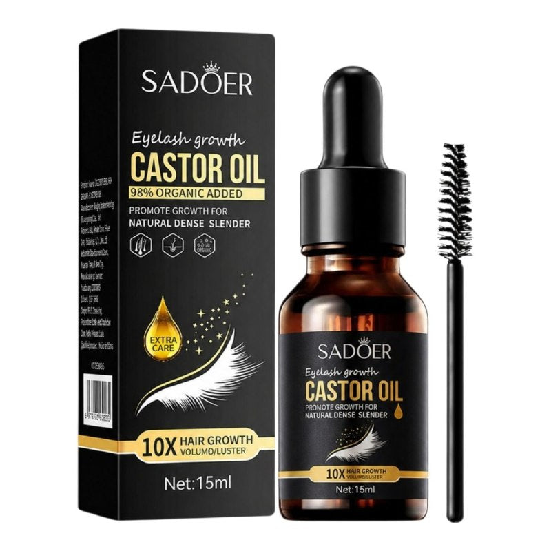 ACEITE DE RICINO PARA CRECIMIENTO Y VOLUMEN DE PESTAÑAS SADOER 15ML