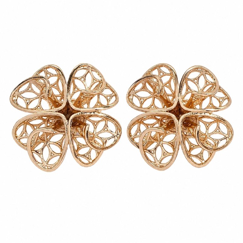 ARITOS DE ENCHAPE PARA DAMA EN FORMA DE FLOR 3CM
