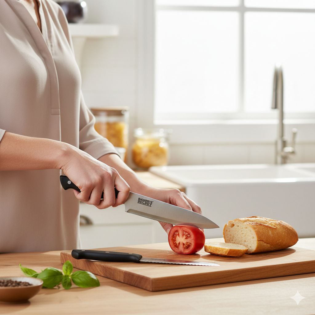 SET DE CUCHILLOS DE ACERO INOXIDABLE 4PCS BAKERS SECRET