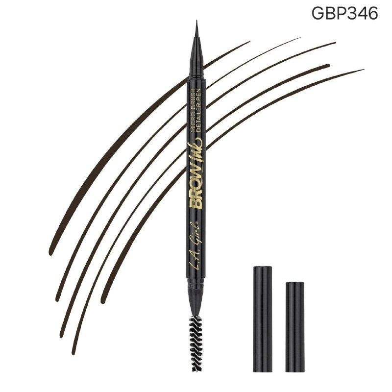 LAPIZ DELINEADOR DE CEJAS CON EFECTO PELO A PELO TONO GBP346 DARK BROWN LA GIRL 0.45ML