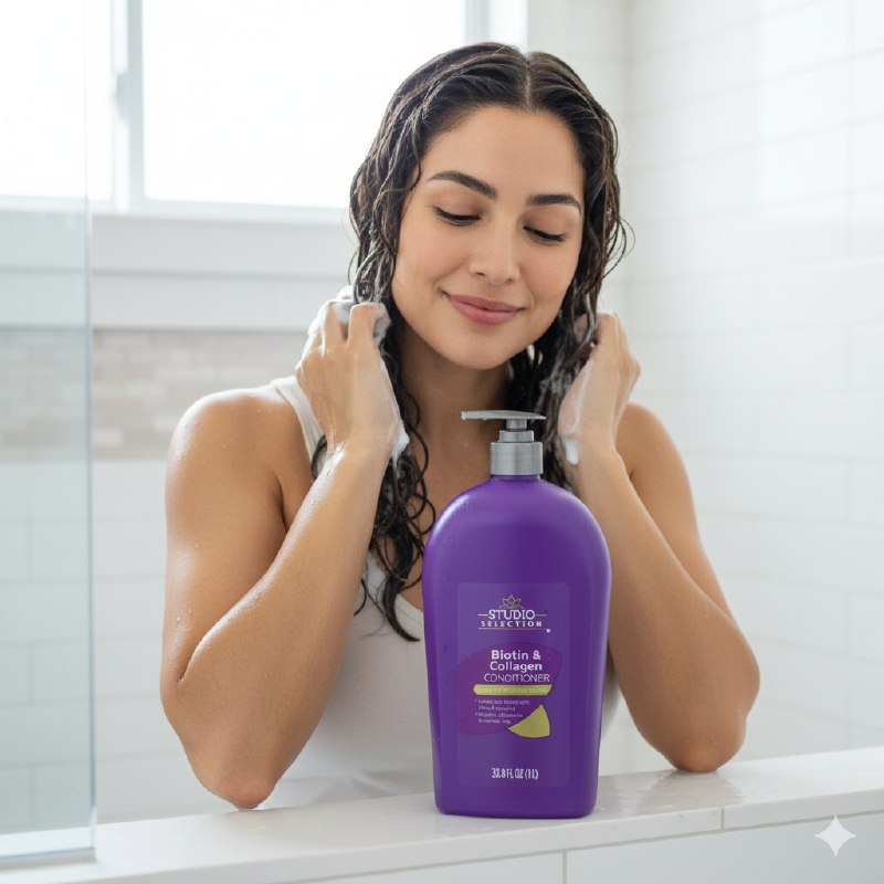 ACONDICIONADOR PARA EL CABELLO CON BIOTINA Y COLAGENO SUAVIZANTE STUDIO SELECTION 1L