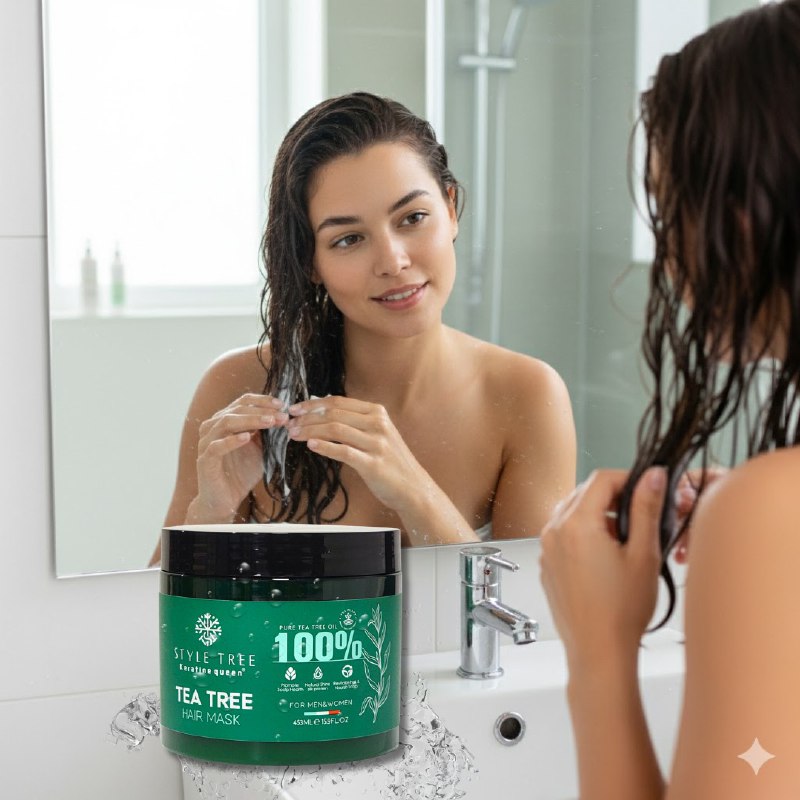 MASCARILLA PARA EL CABELLO CON ACEITE DE ARBOL DE TE PURO SUAVIZANTE KERATINE QUEEN 453ML