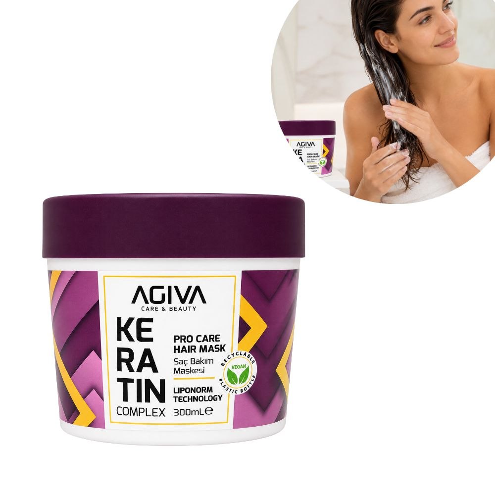 MASCARILLA CAPILAR QUERATINA REPARADORA Y NUTRITIVA - FÓRMULA VEGANA AGIVA CARE & BEAUTY 300ML