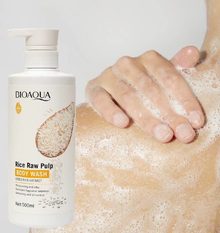 GEL DE DUCHA DE PULPA CRUDA DE ARROZ HIDRATANTE ACLARANTE Y CONTROLANTE DE GRASA BIOAQUA 500ML