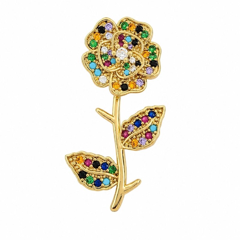 DIJE DE ENCHAPE PARA DAMA CON DISEÑO DE FLOR 4CM