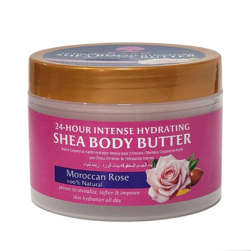 MANTECA CORPORAL HIDRATANTE INTENSA CON MANTECA DE KARITE Y AGUA DE ROSAS DE MARRUECOS RAKO 240G