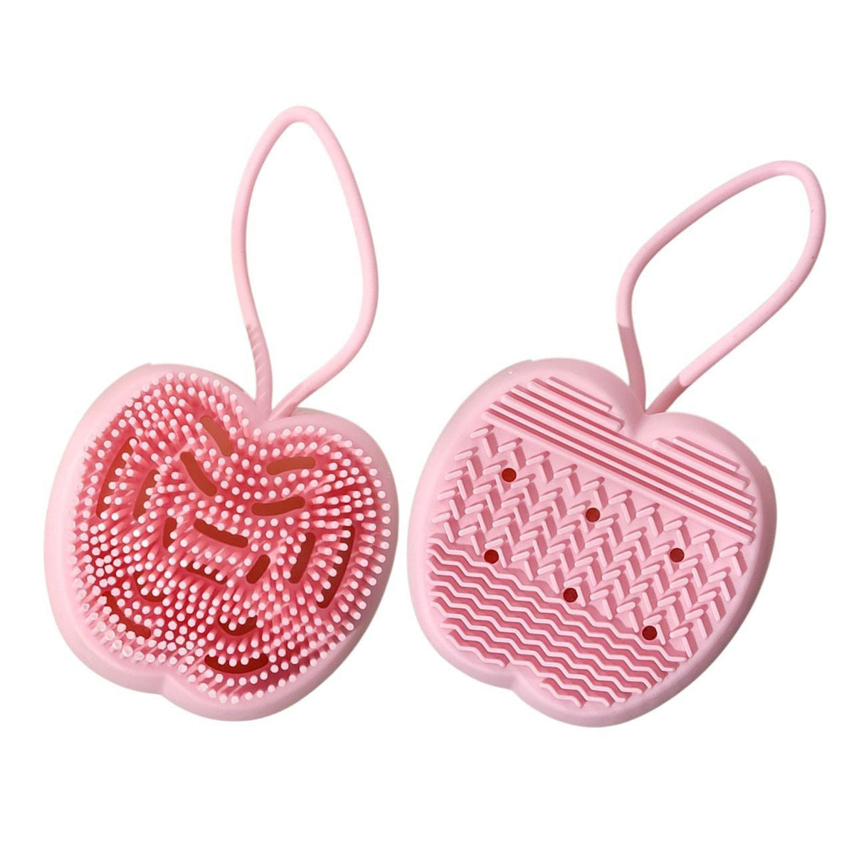 CEPILLO DE SILICONA PARA DUCHA CON FORMA DE MANZANA