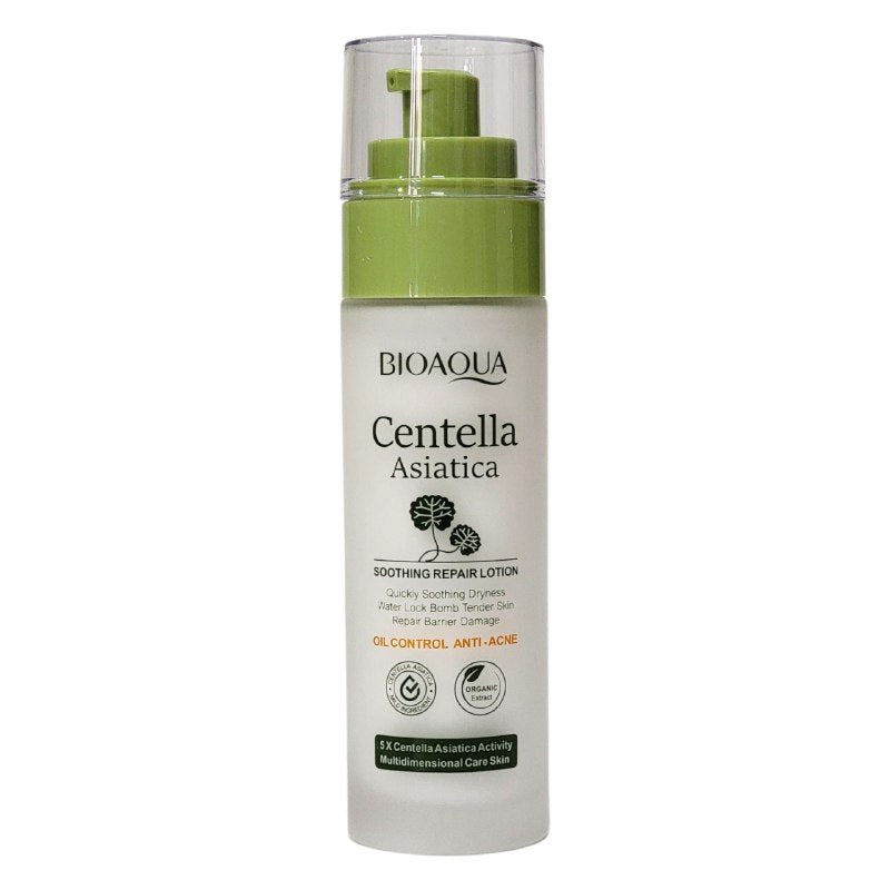 CREMA FACIAL LOCION REPARADORA DE CENTELLA ASIATICA CON TEXTURA SEDORA Y NO PEGAJOSA, SE ABSORBE RAPIDAMENTE, HIDRATA, NUTRE, CALMA Y REPARA LA PIEL, DEJANDOLA SUAVE Y TIERNA BIOAQUA 80ML