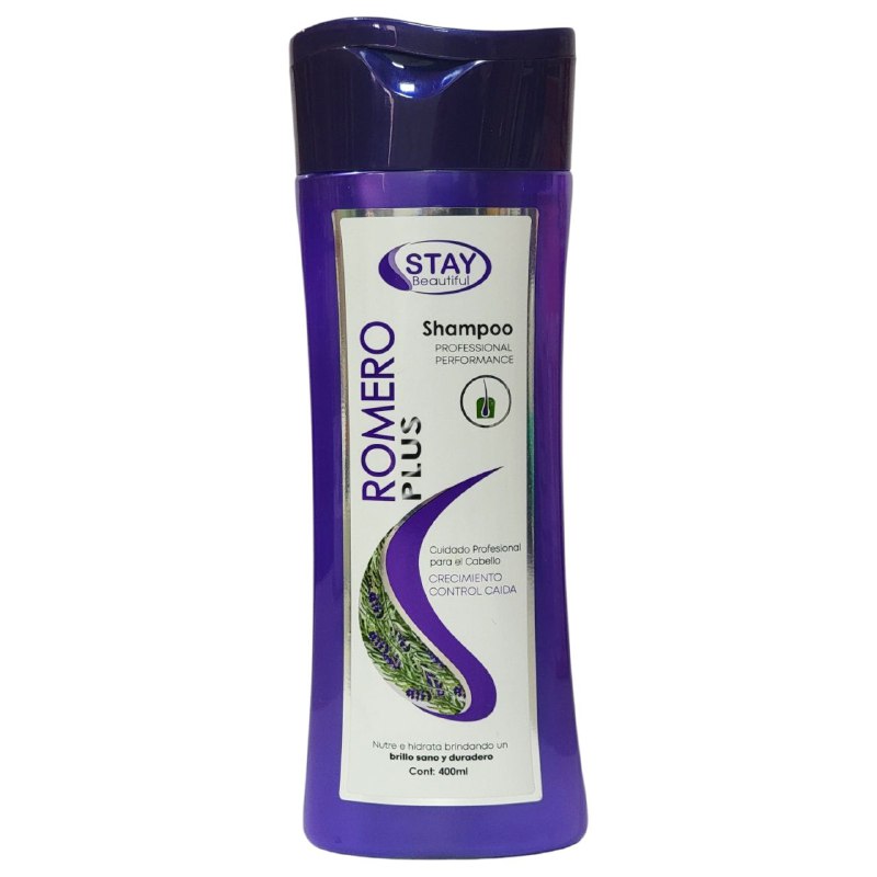 SHAMPOO PARA EL CABELLO DE ROMERO CRECIMIENTO DE PELO STAY BEAUTIFUL ROMERO PLUS 400ML, CONTROL DE CAIDA, NUTRE E HIDRATA