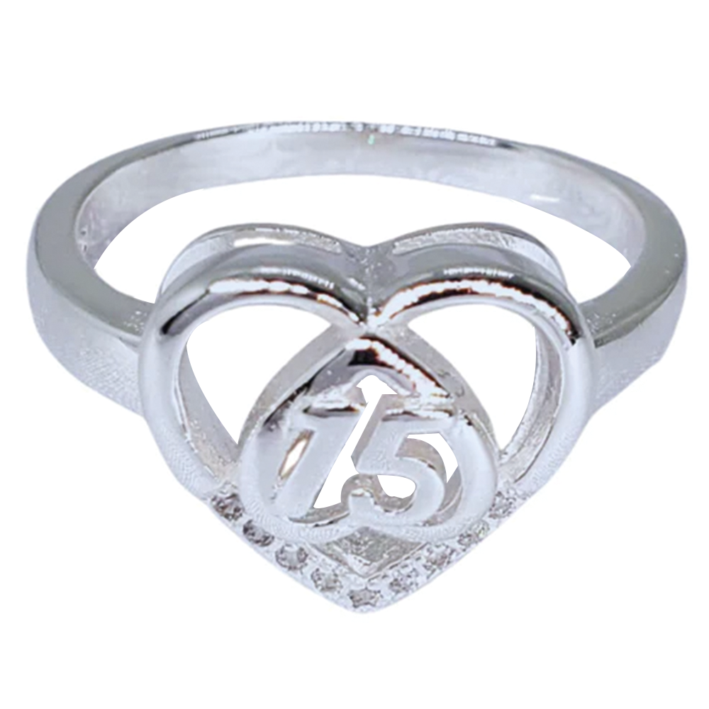 PANI1964 ANILLO 15 DE CORAZON, PLATA 925