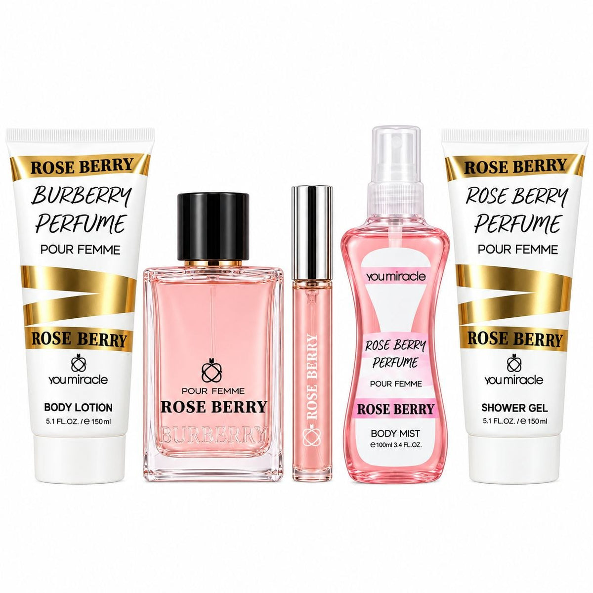 SET YOU MIRADE ROSE BERRY EDP 100ML GEL DE DUCHA 150ML EDP 15ML BODY MIST 100ML CREMA CORPORAL 150ML (M)