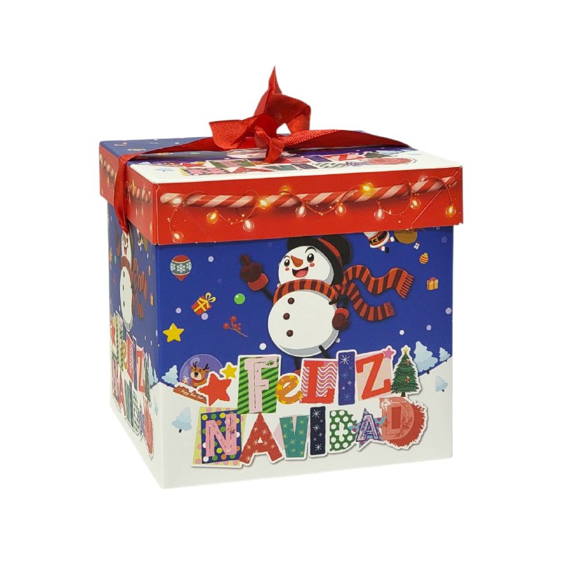CAJA DE REGALO NAVIDEÑA MEDIANA 15X15CM