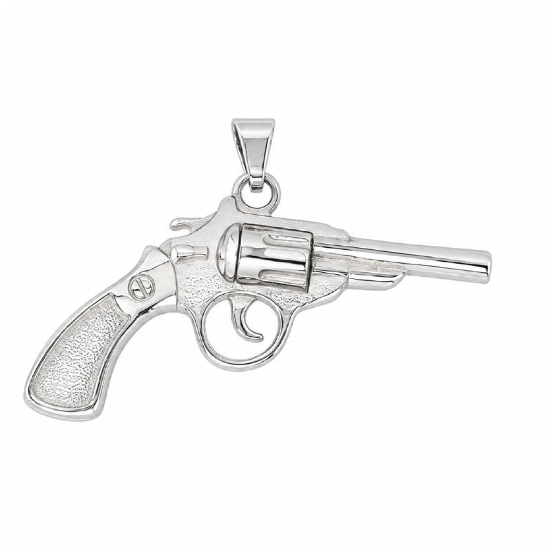 DIJE DE ENCHAPE PARA CADENA CON DISEÑO DE PISTOLA 5CM