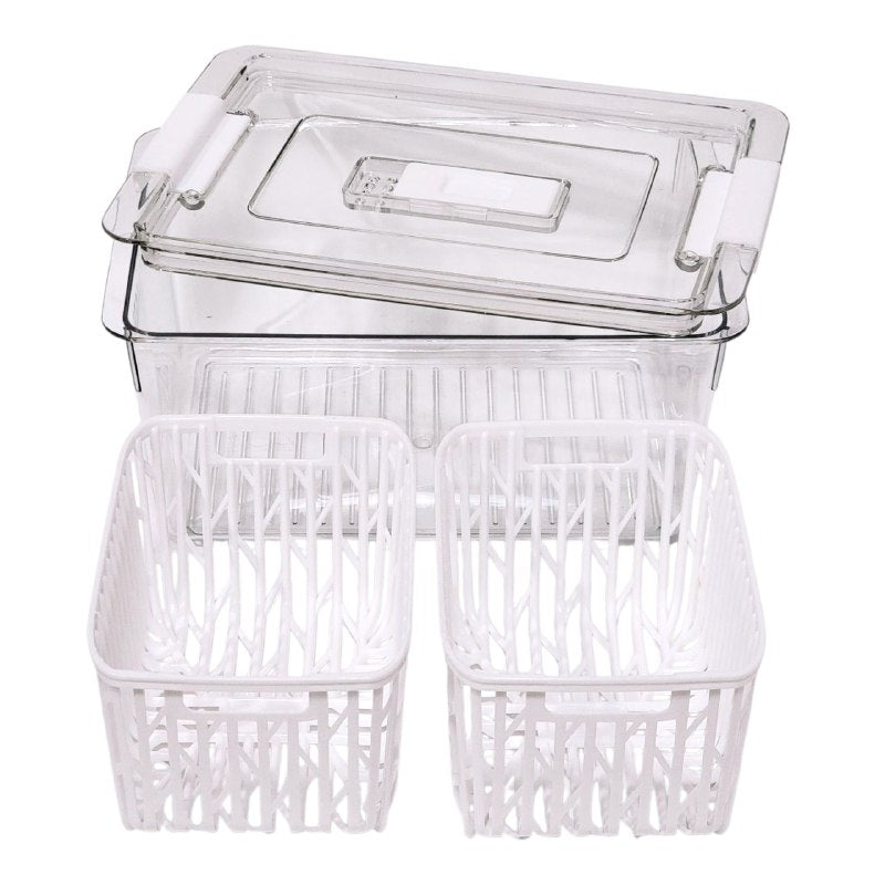 RECIPIENTE ALMACENADOR PARA ALIMENTOS DE DOBLE CAPA MANTIENE FRESCURA DRAIN CRISPER