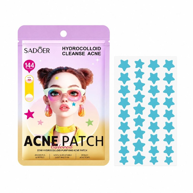 PARCHES HIDROCOLOIDES PARA ACNE EN FORMA DE ESTRELLA SADOER 144 UND