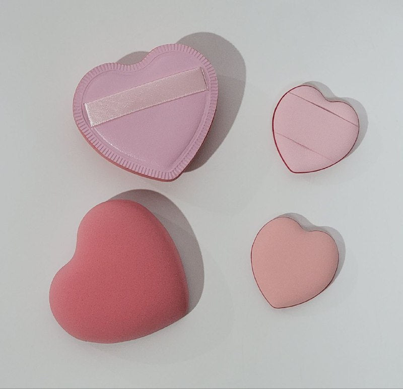 ESPONJAS PARA MAQUILLAJE EN SET DE 4 PIEZAS, ESPONJA PARA BASE Y CORRECTOR DE MAQUILLAJE RUBY FACE BEAUTY MASTER