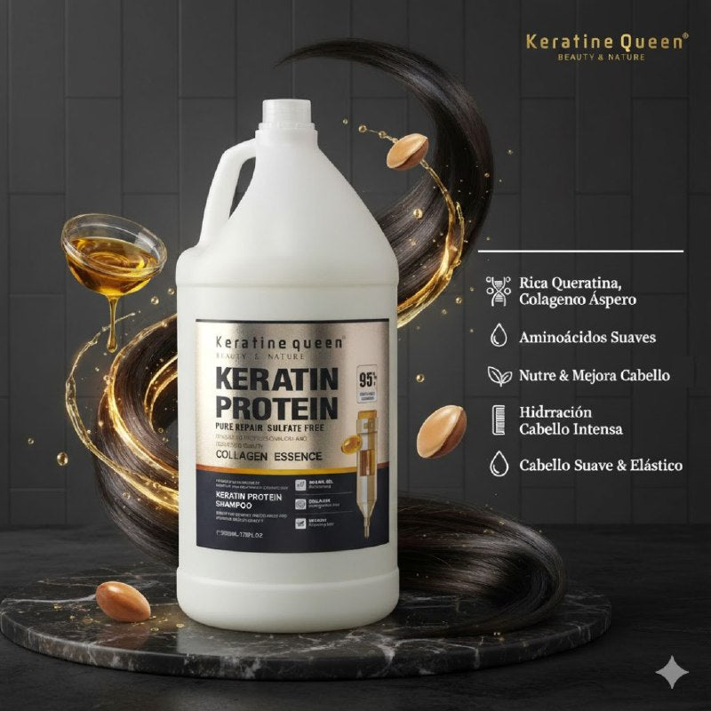 SHAMPOO RECONSTRUCTOR CON QUERATINA Y PROTEINA ESENCIA DE COLAGENO Y ACEITE DE ARGAN 5000ML