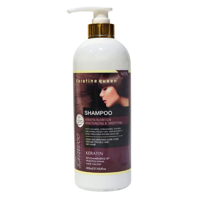 SHAMPOO DE QUERATINA CON EXTRACTO BOTANICO NATURAL KERATINE QUEEN 800ML