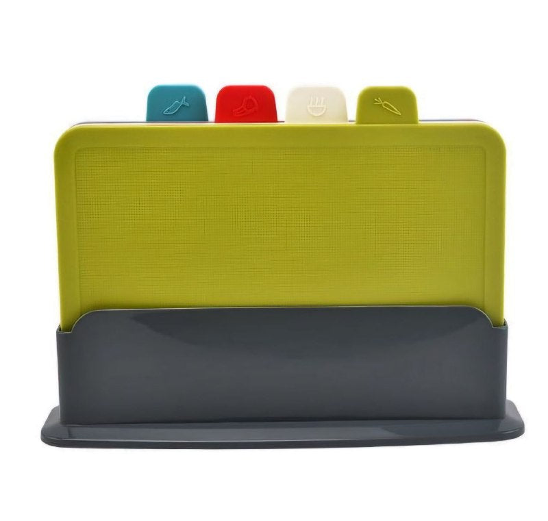 SET DE TABLAS PARA PICAR ALIMENTOS CON CODIFICACION DE COLOR Y ESTUCHE ORGANIZADOR 4PCS