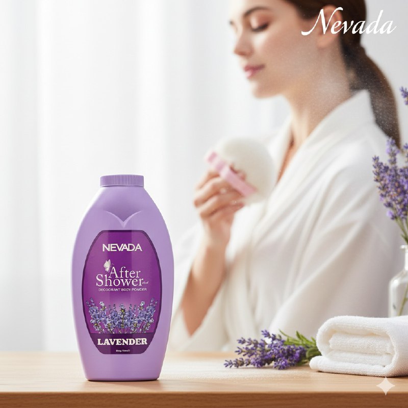 TALCO PARA EL CUERPO PERFUMADO CON AROMA A LAVANDA HIDRATANTE NEVADA 369G