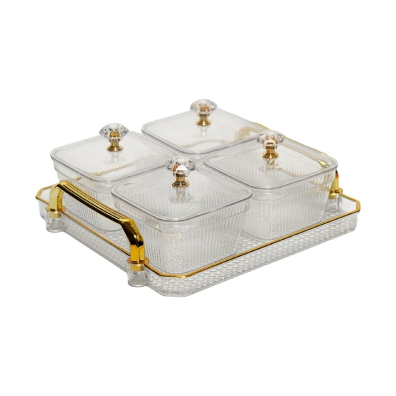 ORGANIZADOR RECIPIENTE CAJA DE ALMACENAMIENTO MULTIFUNCIONAL DE ACRILICO, DURADERAS Y ELEGANTES DE 9X9CM, CON BANDEJA MULTIFUNCTIONAL STORAGE BOX 4UDN