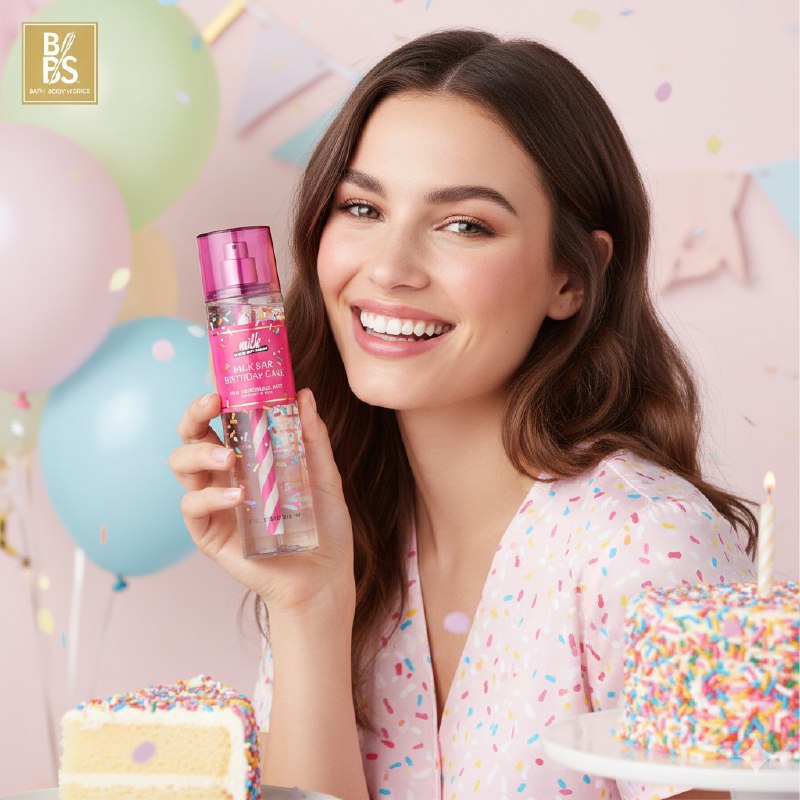 BATH & BODY WORKS SPLASH MILK BAR BIRTHDAY CAKE 236ML (M)