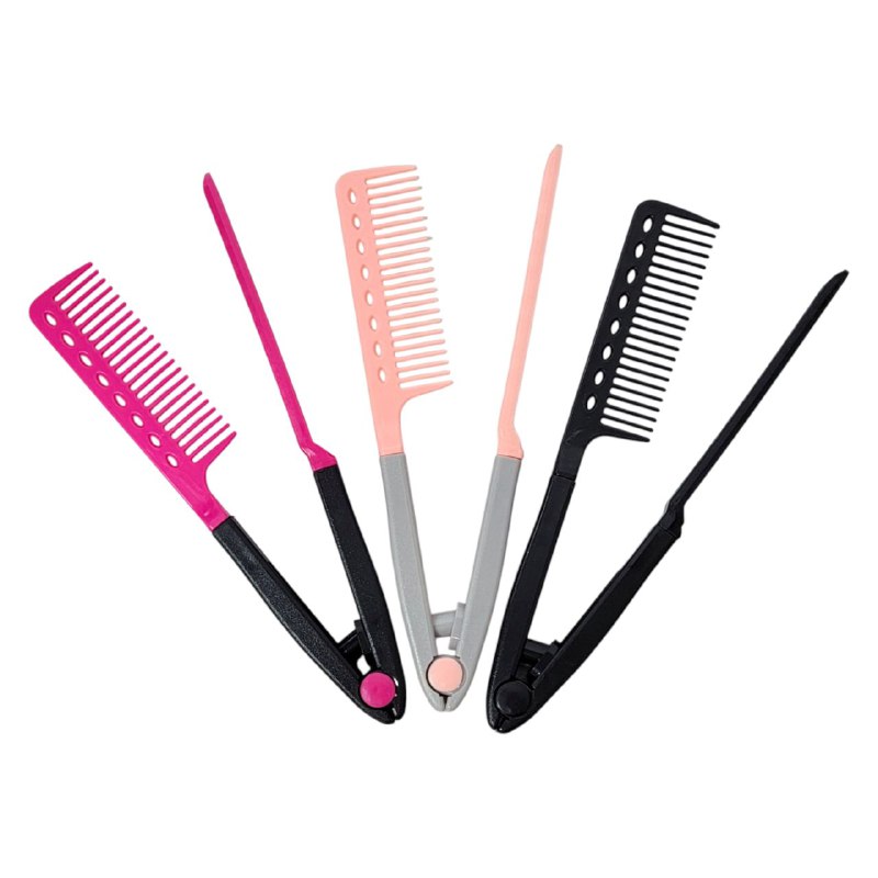 CEPILLO PEINE PLEGABLE PARA PLANCHAR EL CABELLO 3 COLORES COMB HAIR