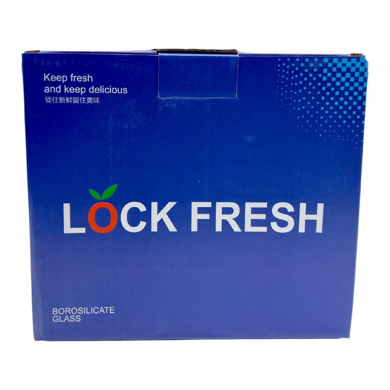 SET DE RECIPIENTES PANAS DE ALIMENTOS DE VIDRIO HERMETICOS 3PCS LOCK FRESH