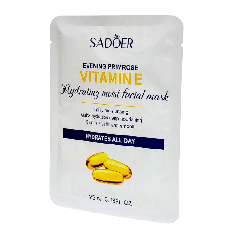 MASCARILLA FACIAL DE TELA REVITALIZANTE E HIDRATANTE DE VITAMINA E SADOER 25ML