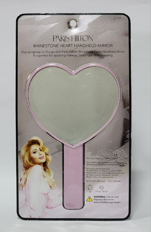 ESPEJO DE MANO CON CORAZON DE DIAMANTES DE IMITACION ORIGINAL PARIS HILTON