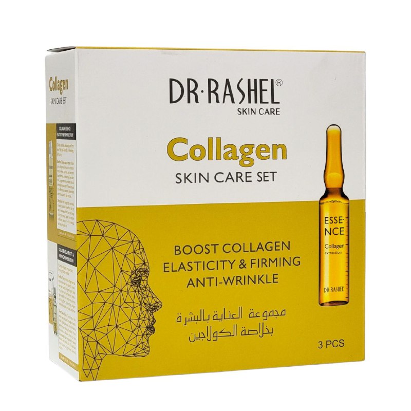 SET DE CUIDADO FACIAL REAFIRMANTE Y ANTIARRUDAS CON COLAGENO 3PCS DR RASHEL