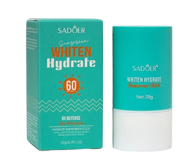 PROTECTOR SOLAR EN BARRA DE ALTA PROTECCION E HIDRATANTE NO PEGAJOSO SPF 60 PA+++ SADOER 20G