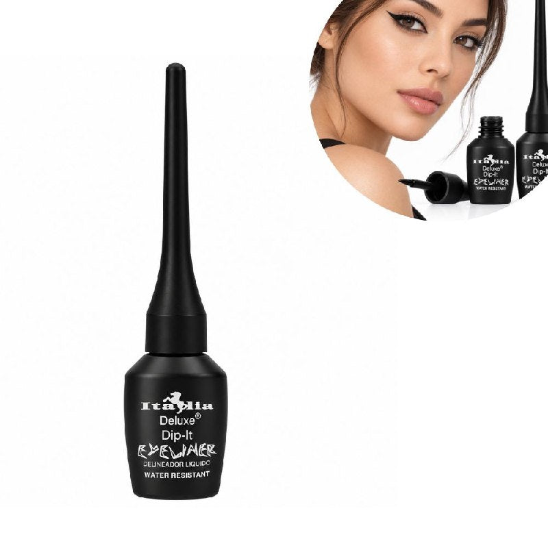 DELINEADOR DE OJOS LIQUIDO RESISTENTE AL AGUA Y ALTA FIJACION TONO NEGRO ITALIA DELUXE