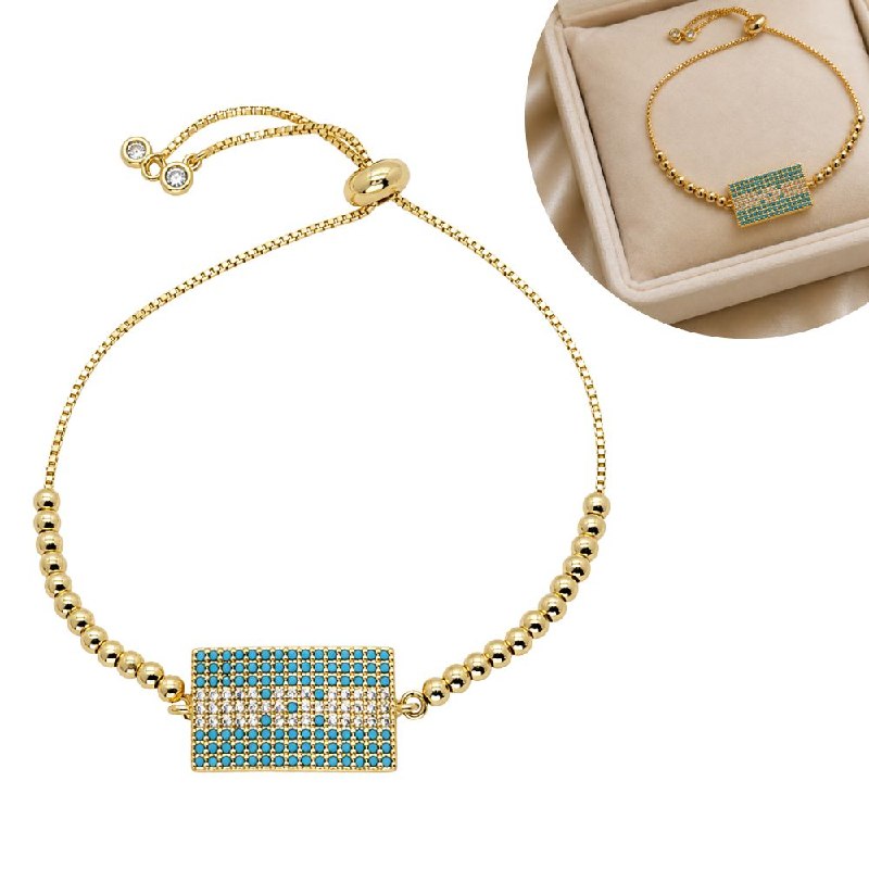 PULSERA DE ENCHAPE ELASTICA PARA DAMA CON DISEÑO DE HONDURAS