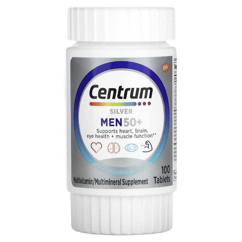 VITAMINAS EN TABLETAS PARA HOMBRES DE 50+ CENTRUM SILVER 100UND