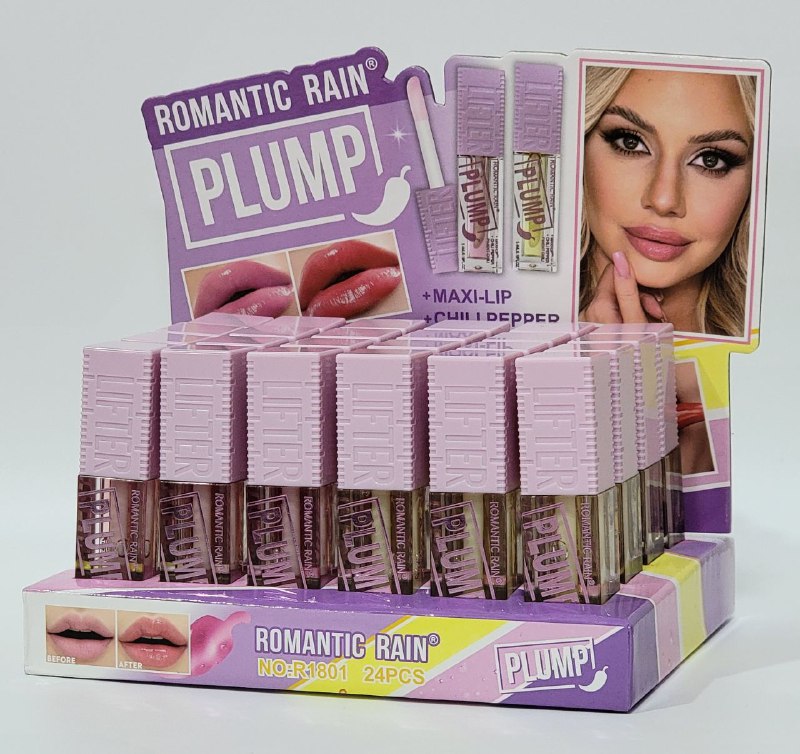 VOLUMINIZADOR DE LABIOS MAXI LABIOS + CHILE PIMIENTO ROMANTIC RAIN 5.4ML (DUPE DE MAYBELLINE)