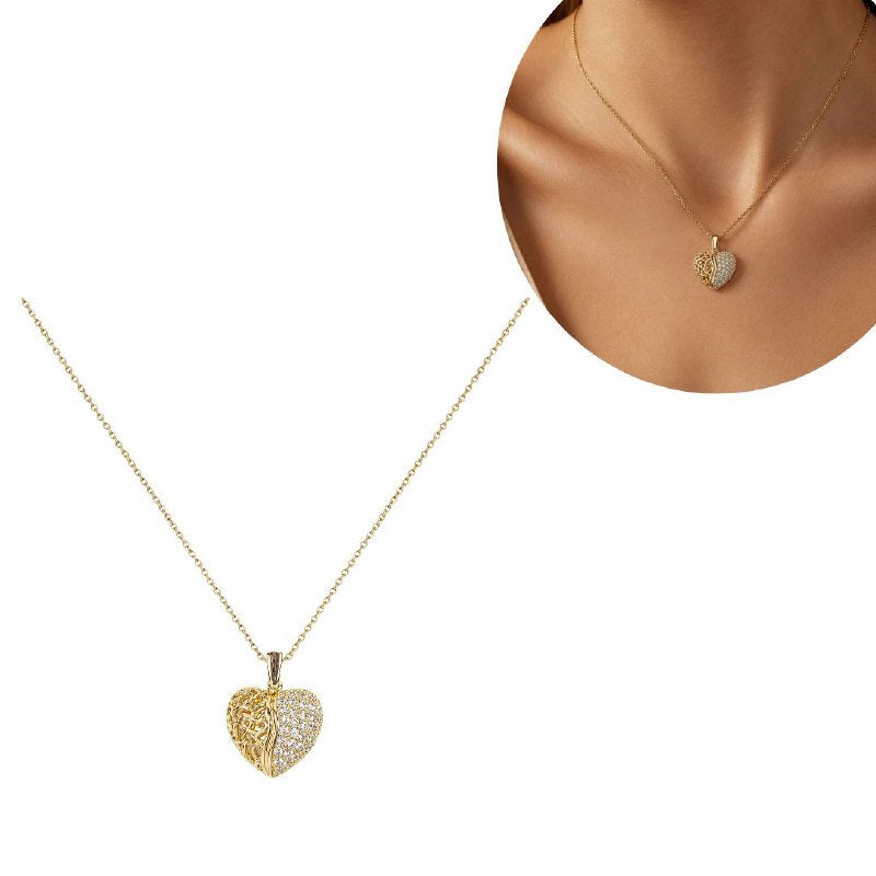 GARGANTILLA DE ENCHAPE PARA DAMA CON DISEÑO DE CORAZON 2.3CM