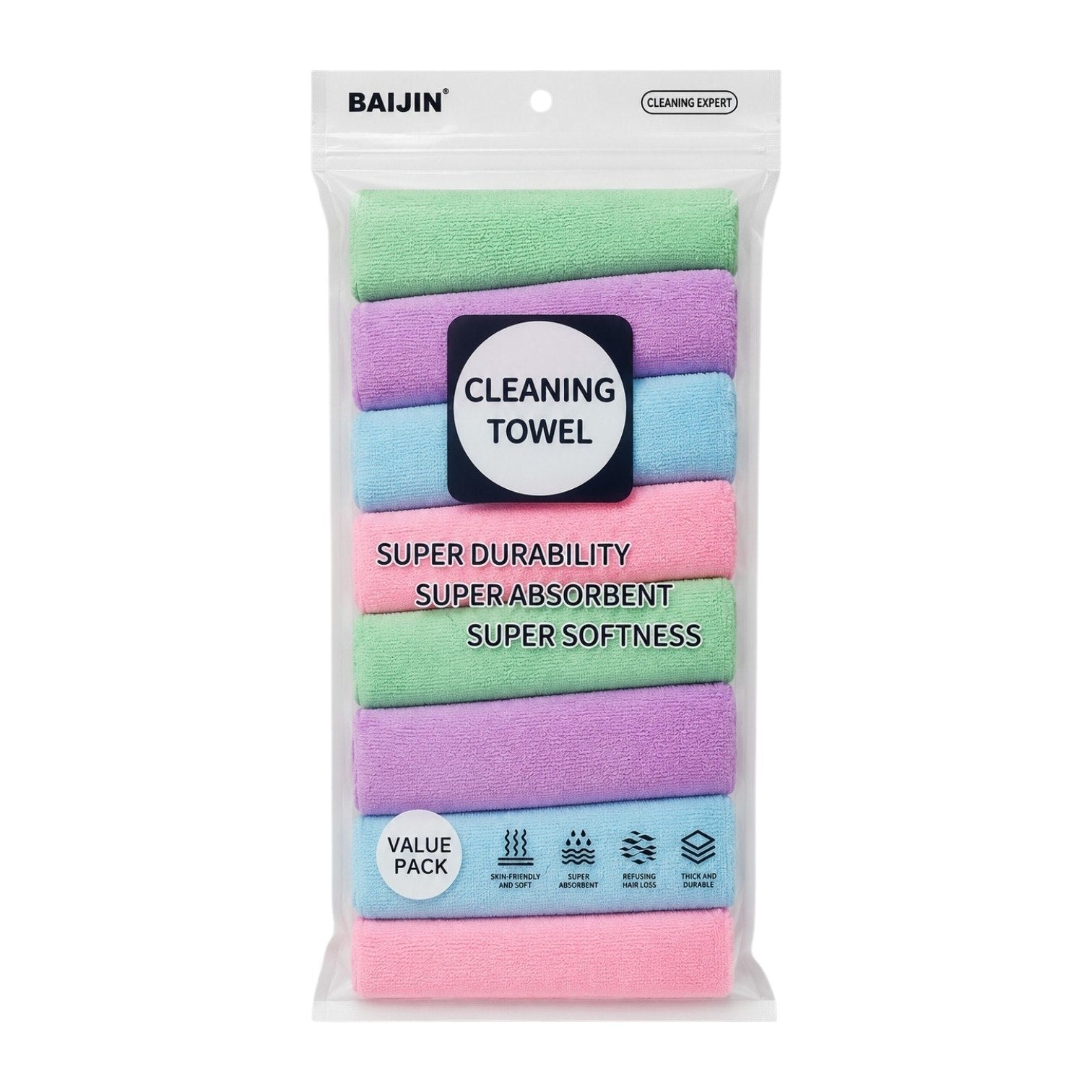 TOALLA DE LIMPIEZA MULTIUSOS DE ALTA EFICIENCIA Y RENDIMIENTO REUTILIZABLE BAIJIN CLEANING TOWEL 30x60 CM
